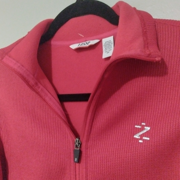 🔴Izod Red Zip Up Fleece Jacket with Pockets - Picture 4 of 7